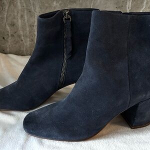 Splendid Navy/Dark Blue Leather Ankle Booties